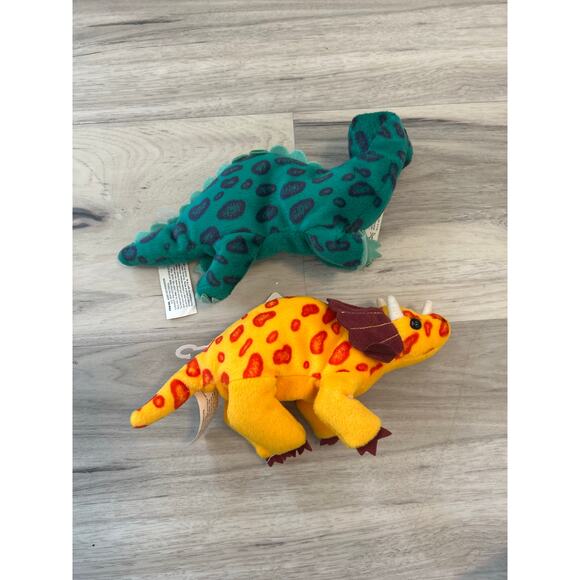 Vintage Lot Of 2 Stuffed Dinosaurs Plush Beanie Boppers 1997 Fantasaurs 24K Co. - Picture 3 of 5